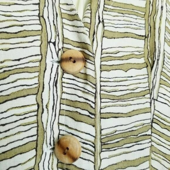 Pia Rucci vintage 80s? Blazer jacket womens Medium linen‎ blend Mark's on cuff - Picture 10 of 13